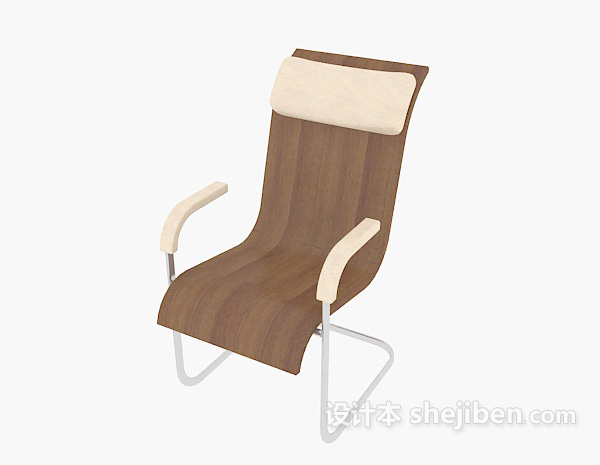 免费棕色实木休闲椅子3d模型下载