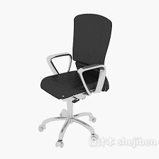 黑色可移动办公椅子3d模型下载