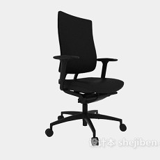 黑色办公靠背椅3d模型下载