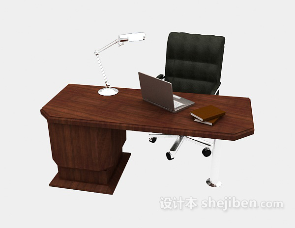 现代风格简约小办公桌3d模型下载