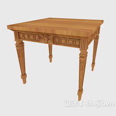 欧式风格木质边桌3d模型下载