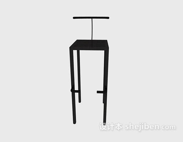 现代风格黑色个性高脚椅3d模型下载