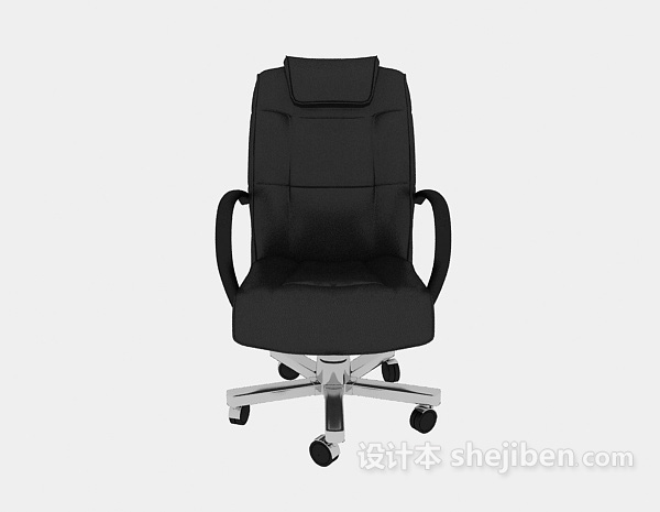 现代风格黑色皮质办公椅子3d模型下载