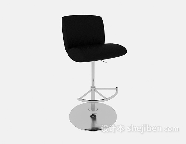 免费黑色高脚椅3d模型下载