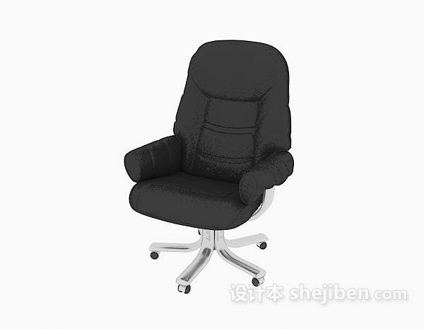 免费黑色皮质老板椅3d模型下载