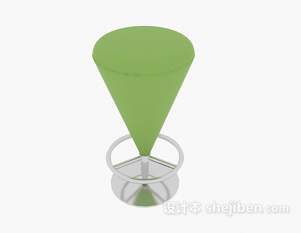 绿色高脚凳子3d模型下载
