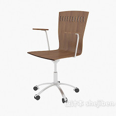 简约木质办公椅3d模型下载