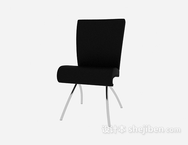 免费黑色简约办公椅子3d模型下载