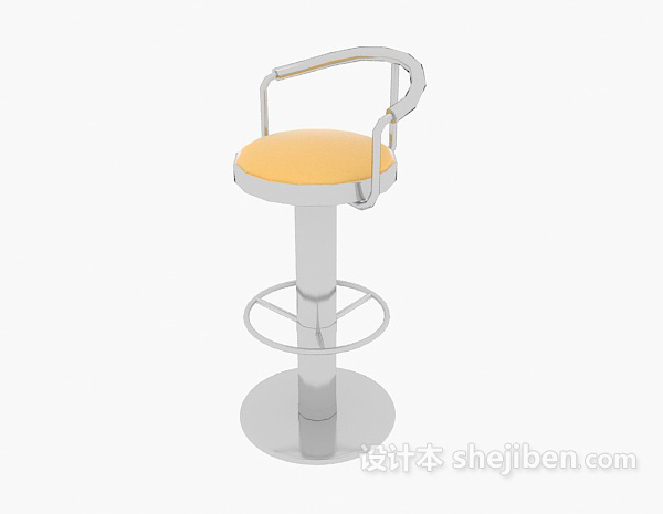 现代吧台高脚椅3d模型下载