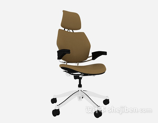 免费棕色高背办公椅3d模型下载