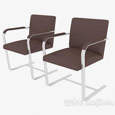 简约棕色办公椅3d模型下载