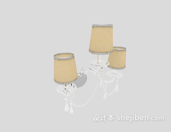 欧式风格三盏式壁灯3d模型下载