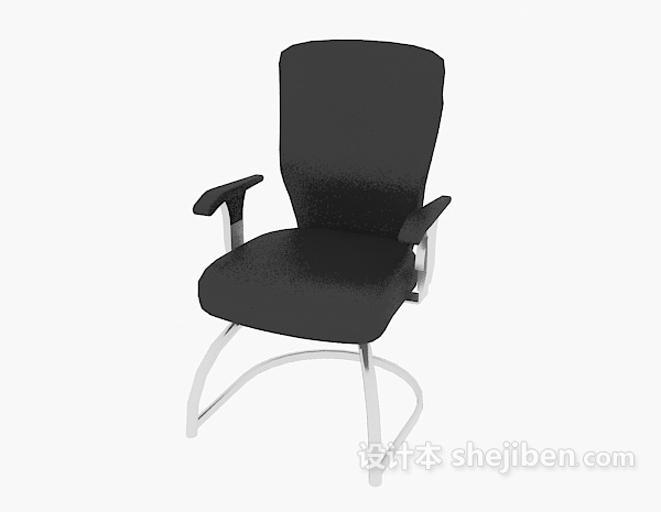 免费黑色现代简约办公椅3d模型下载