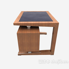 简约实木个人书桌3d模型下载