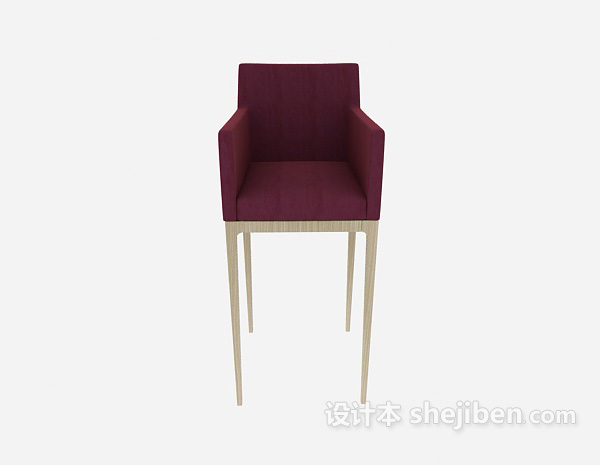 现代风格红色简约高脚椅3d模型下载