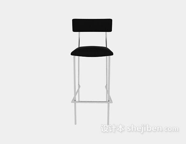 现代风格黑色简约高脚椅3d模型下载