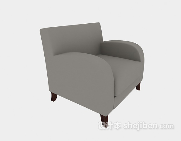 单人扶手沙发3d模型下载
