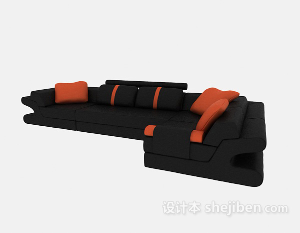 现代风格家居客厅多人沙发3d模型下载
