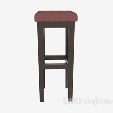 美式风格实木高脚椅3d模型下载