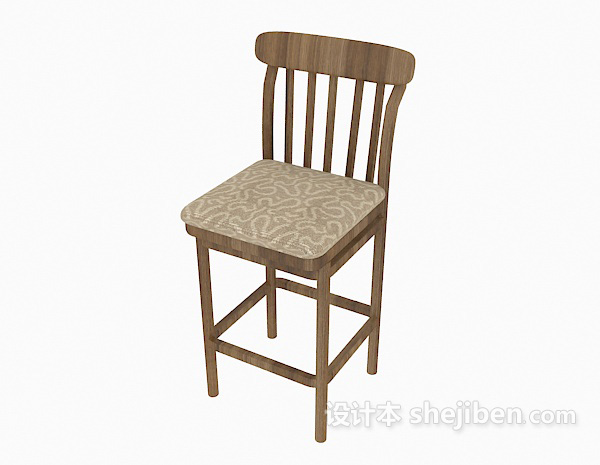 免费简约风格吧台椅3d模型下载