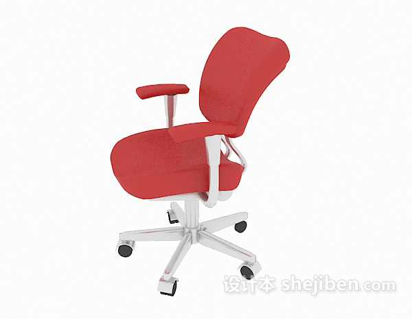 红色简约办公椅3d模型下载