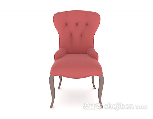 欧式风格欧式红色家居餐椅3d模型下载