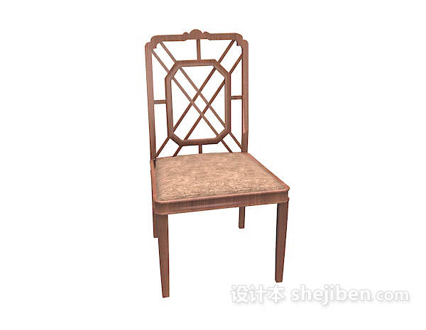 欧式风格简约大方餐椅3d模型下载