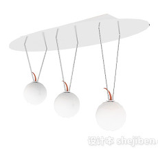 白色球形吊灯3d模型下载