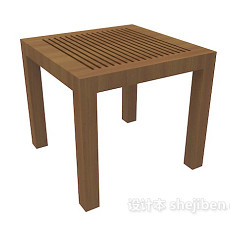 现代简约棕色边桌3d模型下载