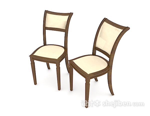 免费欧式极简约餐椅3d模型下载