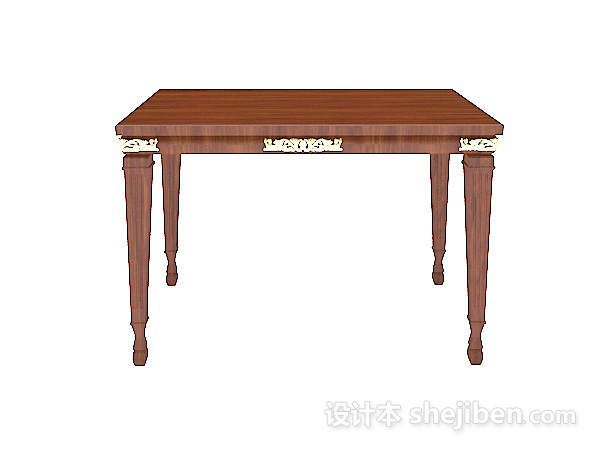欧式风格欧式风格实木餐桌3d模型下载