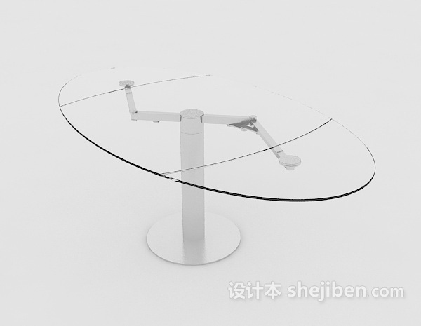 简约玻璃边桌3d模型下载