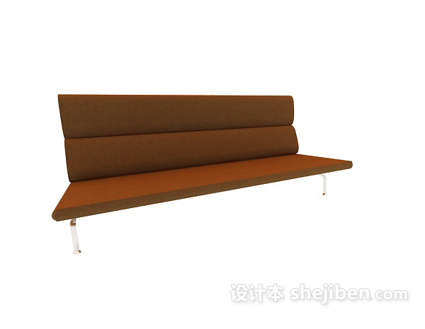 免费棕色休闲长椅3d模型下载