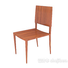 现代棕色实木餐椅3d模型下载