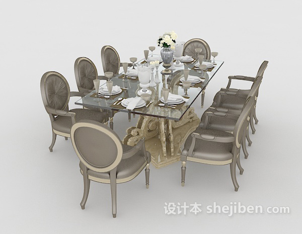 欧式风格欧式时尚家居餐桌3d模型下载