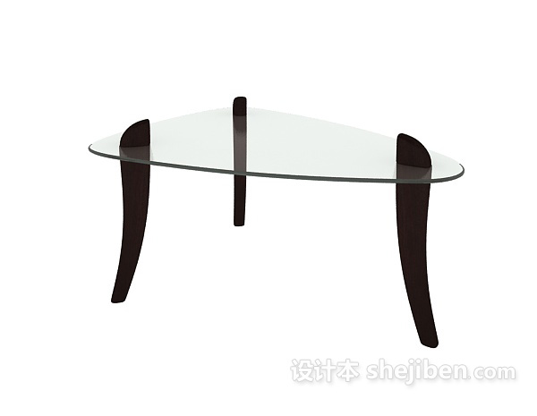 现代玻璃边桌茶几3d模型下载