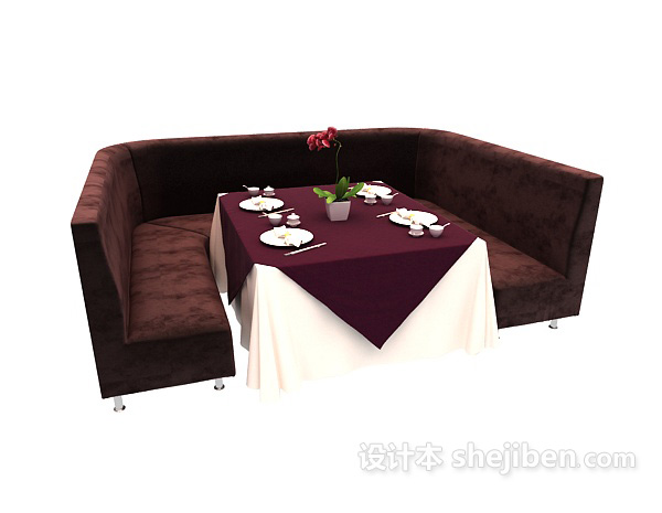 免费餐厅特色餐桌3d模型下载