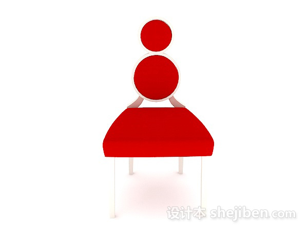 免费红色时尚餐椅3d模型下载