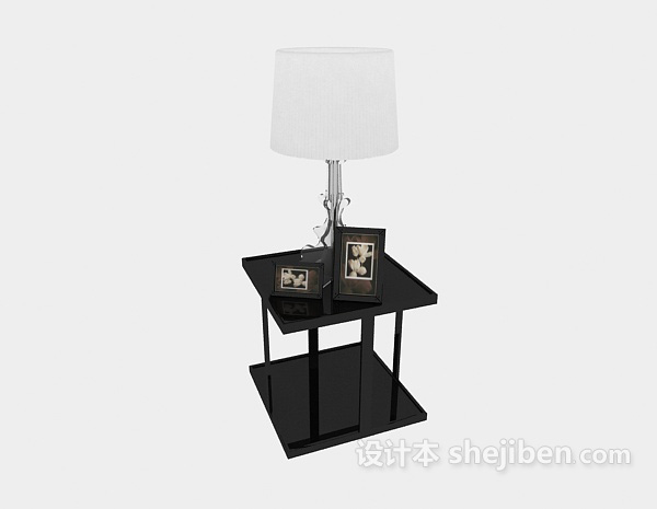 现代风格床头台灯桌3d模型下载