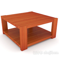 实木沙发方形茶几3d模型下载