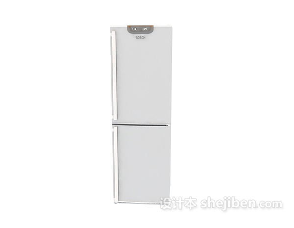 现代风格白色电冰箱3d模型下载