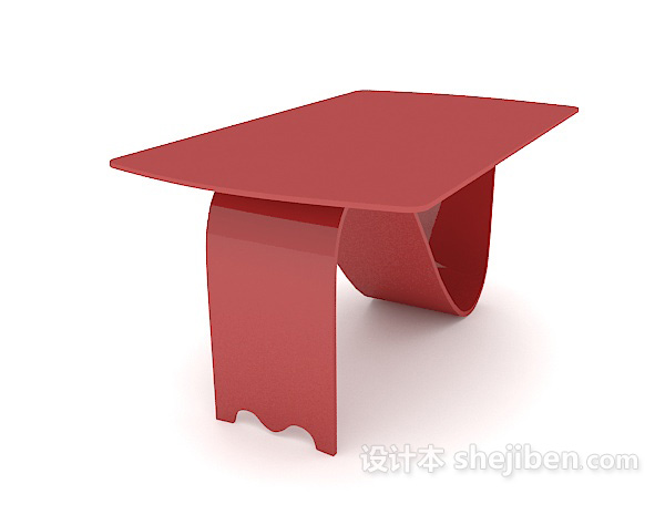 红色沙发茶几3d模型下载