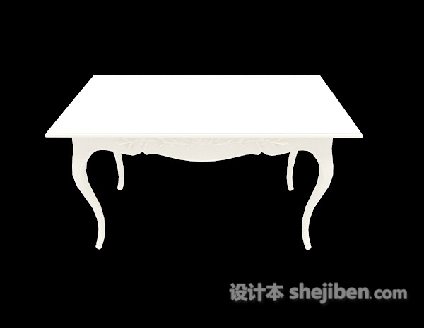 欧式风格白色欧式餐桌3d模型下载