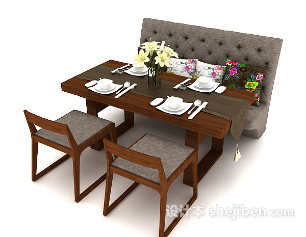 现代风格个性时尚餐桌3d模型下载