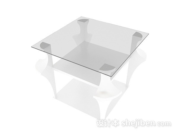 免费透明玻璃茶几桌3d模型下载