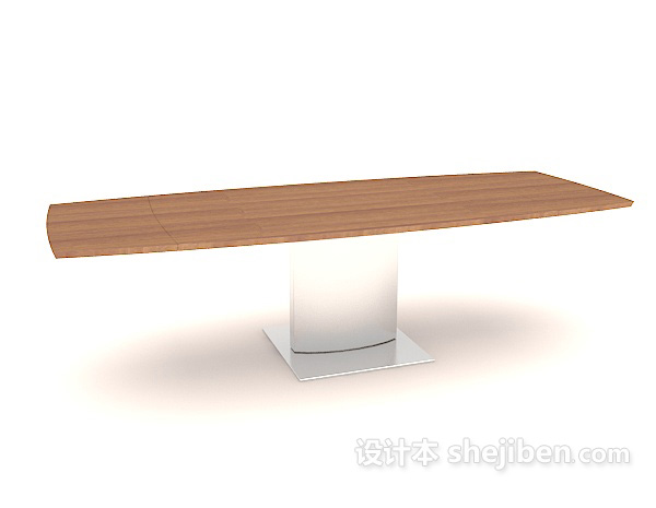 现代风格沙发实木茶几桌3d模型下载
