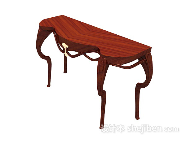 欧式家居红木边桌3d模型下载