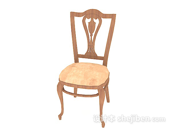 欧式风格欧式原木餐椅3d模型下载