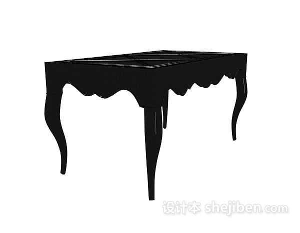 欧式黑色方桌