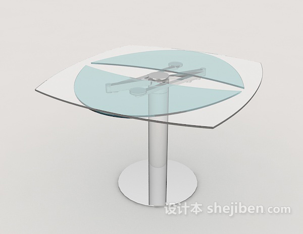 免费现代玻璃茶几边桌3d模型下载